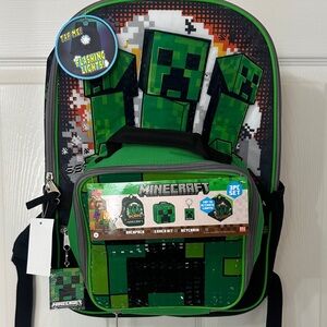 Minecraft Green Backpack Set With Flashing Lights